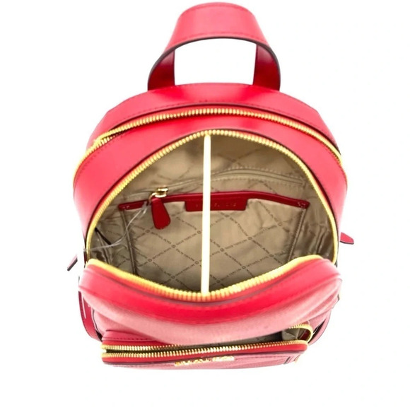 Michael Kors Medium Jaycee Backpack Red/Gold (NWT) - Picture 7 of 12